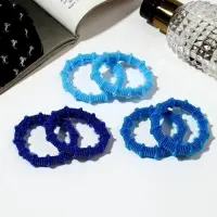 Резинка для волос "Махрушка" (набор 6 шт) 4 см, синий голубой