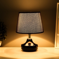 Настольная лампа с абажуром RISALUX &laquo;Блеск&raquo;, 1&times;40 Вт, Е27, чёрный, 17&times;17&times;24 см