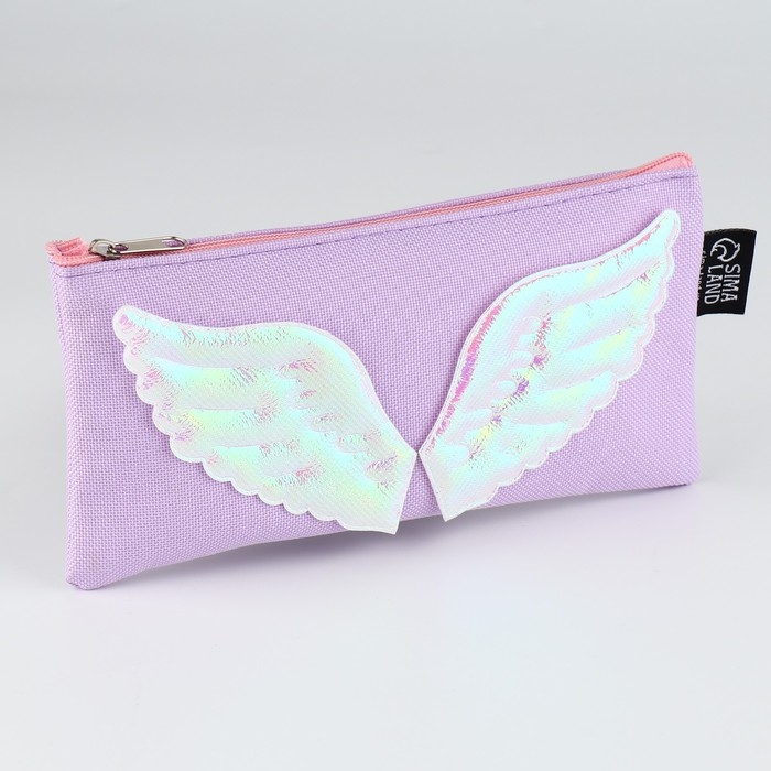 Пенал школьный текстильный &laquo;С крыльями&raquo;, 21&times;10 см