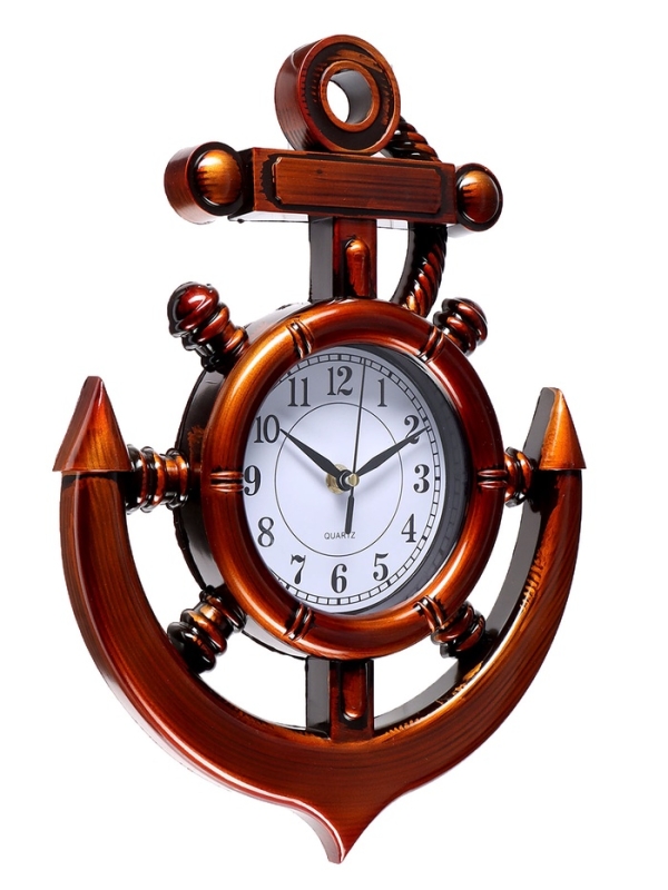 Часы настенные интерьерные &laquo;Якорь&raquo;, плавный ход, 28.5&times;29 см, циферблат d-12.5 см