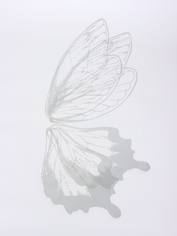 Декор флористический для букетов, "Крылья бабочки", серебро, 50х56 см