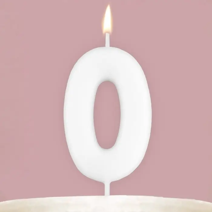 Свеча для торта, цифра &laquo;0&raquo;, светится в темноте, 3,8 х 8 см
