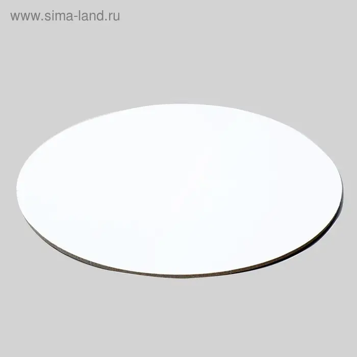 Подложка для торта усиленная 20 см, золото - белый, 3.2 мм