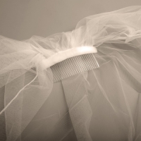 Вуаль ( фата ) "Цветочная", молочно-белая, 40 см, полиэстер Вуаль ( фата ) "Цветочная", молочно-белая, 40 см, полиэстер