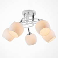 Люстра "Ава" 5хЕ27 40Вт бело-хромовый 58х58х27 см BayerLux Люстра "Ава" 5хЕ27 40Вт бело-хромовый 58х58х27 см BayerLux