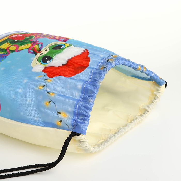 Новый год 2025. Новогодний мешок для подарков на шнурке &laquo;Змея&raquo;, символ года, цвет разноцветный