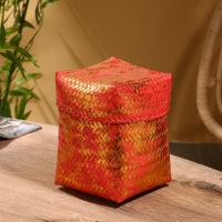 Корзинка плетеная "Голден" 16х16х23 см, розовый Корзинка плетеная "Голден" 16х16х23 см, розовый