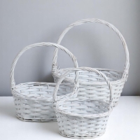 Набор корзин овальные 3 шт   L: 27х20 см, Н 11 см, Н с ручкой 29 см, дно 20х14 см.M: 23х16х10Hх25HH