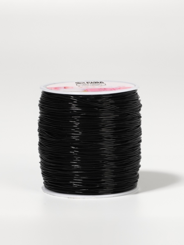 Нить для плетения 100±1м d0,8мм эластичная силикон чёрный АУ Нить для плетения 100±1м d0,8мм эластичная силикон чёрный АУ