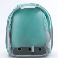Рюкзак для переноски животных прозрачный, 31 х 28 х 42 см, бирюзовый
