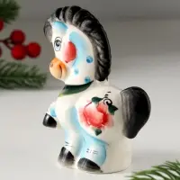 Сувенир Конь Буран большой, 11х10х4,5 см, гжель, цвет