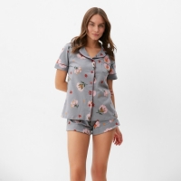 Пижама женская (рубашка и шорты) KAFTAN «Цветы» р. 48-50 Пижама женская (рубашка и шорты) KAFTAN «Цветы» р. 48-50
