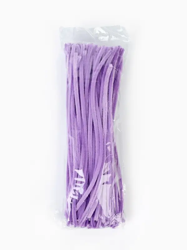 Синельная проволока, набор 100 шт, размер 1 шт 30х0,8 см, цвет сиреневый