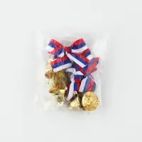 Колокольчик на булавке с бантом на выпускной, триколор, d = 2,6 см