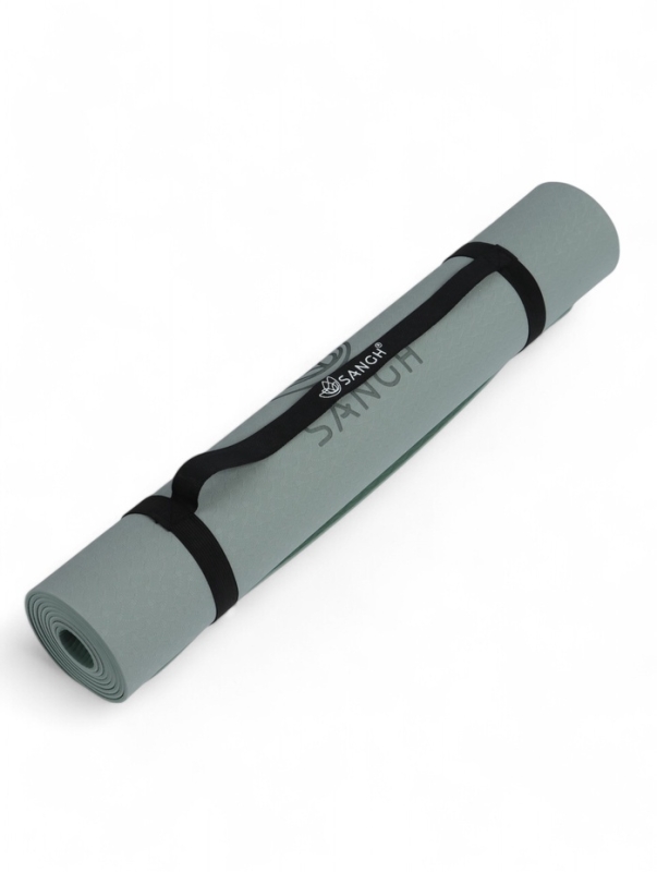 Коврик для йоги и фитнеса Sangh, 183х61х0,4 см цвет оливковый/темно-зеленый