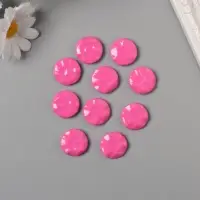Бусины для творчества акрил "Плоский мятый круг" розовый 2,5х2,5х0,6 см