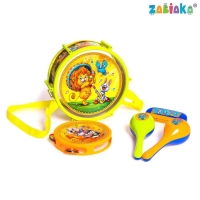 Набор музыкальных инструментов &laquo;Мульт Бэнд-2&raquo;, 7 предметов: барабан, бубен, 2 маракаса, губная гармошка, 2 палочки, цвета МИКС