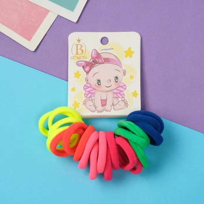 Резинка для волос "Карапуз" (набор 20 шт) милашка, 2 см, яркий