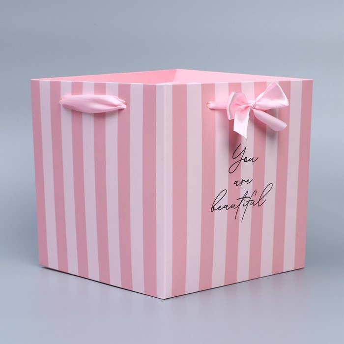 Коробка с лентами &laquo;Ты прекрасна&raquo;, 19 &times; 19 &times; 19 см