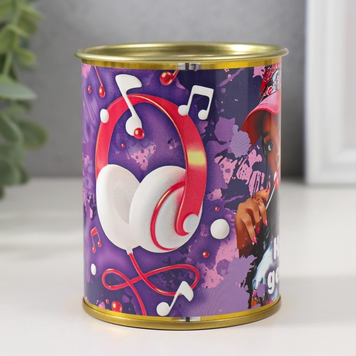 Подарочные носки в банке &laquo;Крутой девчонке&raquo;, (внутри носки женские, цвет белый)