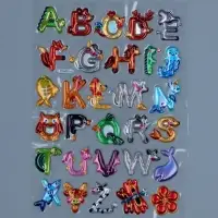 Наклейка пластик голография с металлическим отливом "Буквы" 9,5х27 см