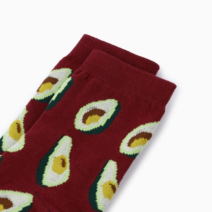 Носки унисекс "Авокадо" цвет бордовый, размер 36-43