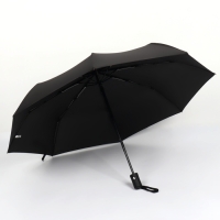 Зонт автоматический &laquo;Однотон&raquo;, 3 сложения, 8 спиц, R = 48/55 см, D = 110 см, цвет чёрный