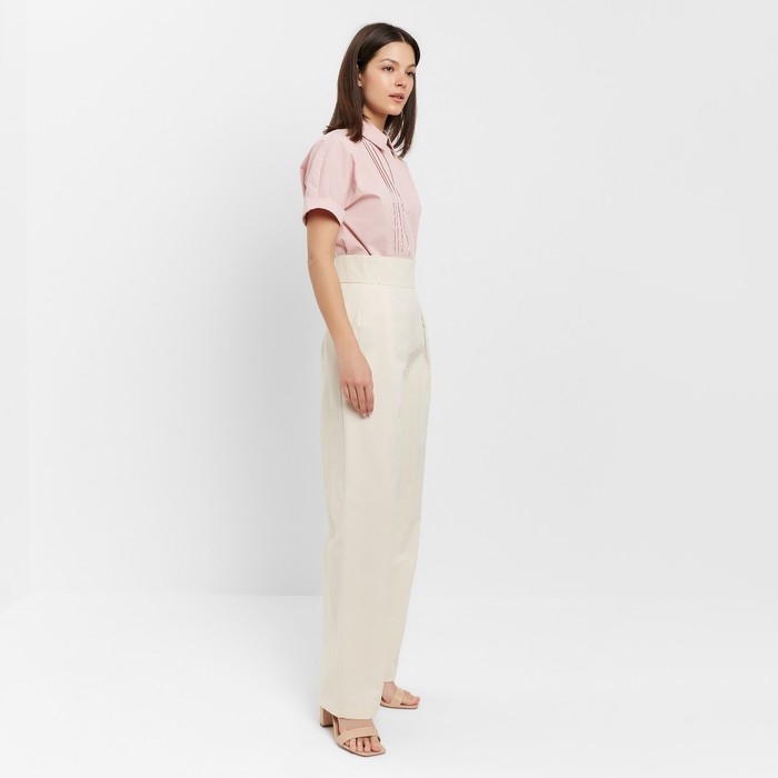 Брюки женские хлопковые MINAKU: Enjoy цвет молочный, размер 52