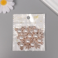 Декор для творчества пластик "Мишка со стразами" золото набор 10 шт 2,5х2х1 см