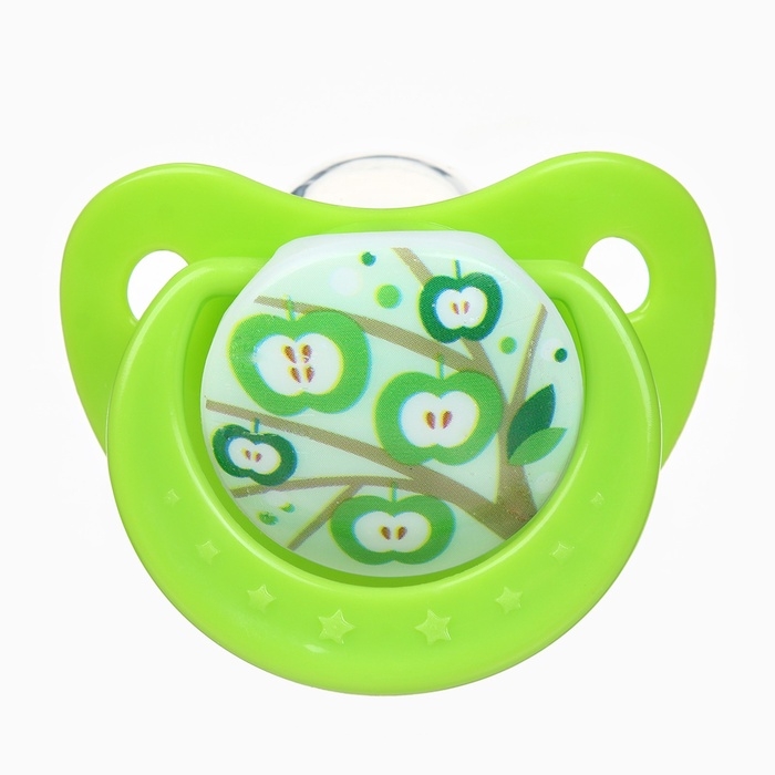 Пустышка ортодонт., с колпачком и держателем, от 0 мес., цвет Зеленый / Синий