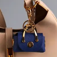 Брелок кожзам с карабином, с кистью "Саквояж" синий 7,5х4х7 см