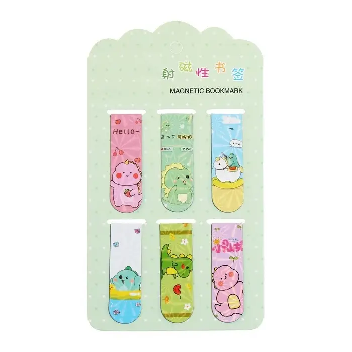 Набор магнитных закладок для книг Calligrata 6 штук, "Дракончики", МИКС