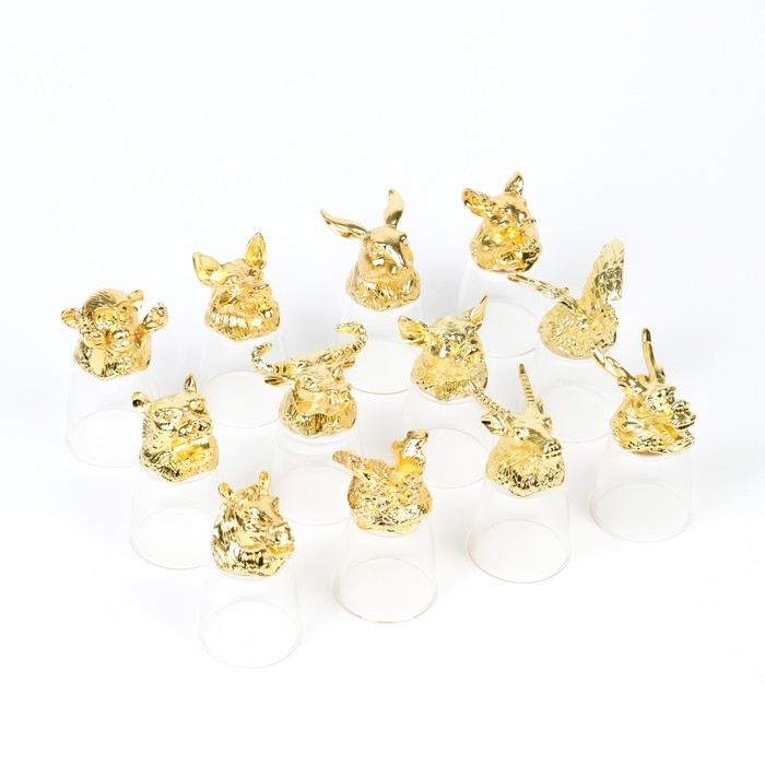 Подарочный набор рюмок-перевёртышей на 12 персон, с графином 400 мл, рюмка 30 мл, золото Подарочный набор рюмок-перевёртышей на 12 персон, с графином 400 мл, рюмка 30 мл, золото