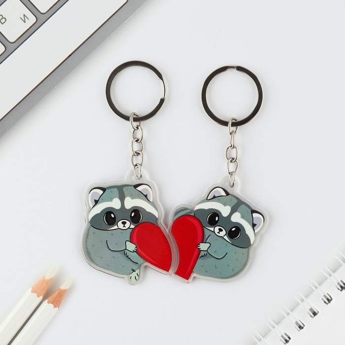 Парные брелоки &laquo;Енотики&raquo; набор, 2 шт.