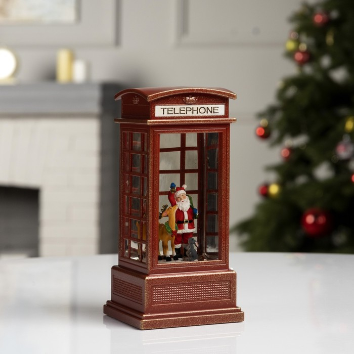 Светодиодная фигура &laquo;Дед Мороз и олень&raquo; 9 &times; 20 &times; 8 см, пластик, батарейки ААх3 (не в комплекте), USB, свечение тёплое белое