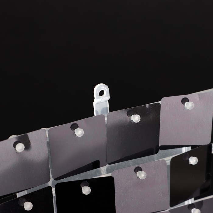 Панель с пайетками для фотозоны, квадратные, 30*30см, цвет черный