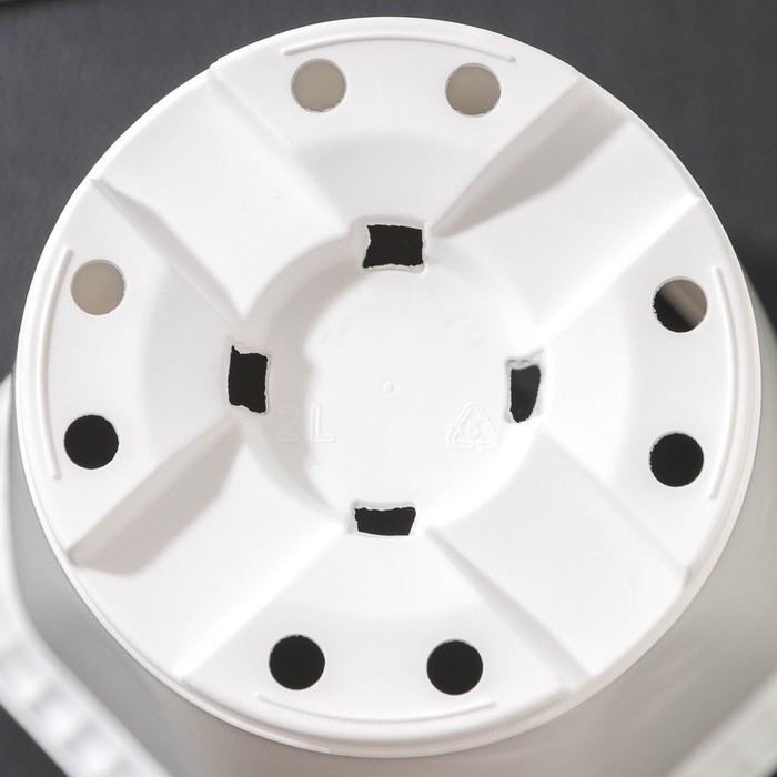 Горшок для цветов &laquo;Роза&raquo;, 2 л, d=14 см, цвет белый