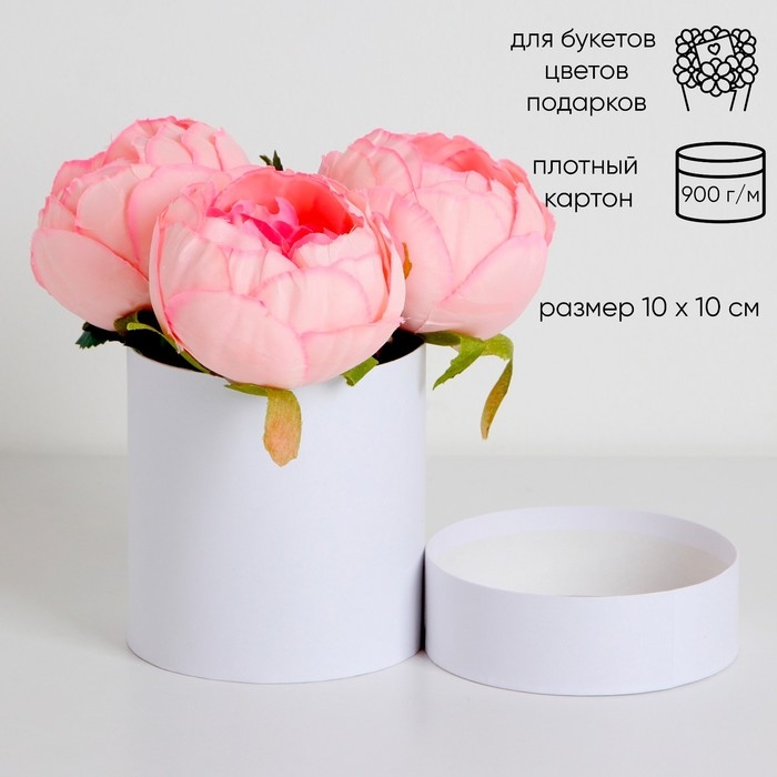 Шляпная коробка белая, 10 х 10 см Шляпная коробка белая, 10 х 10 см