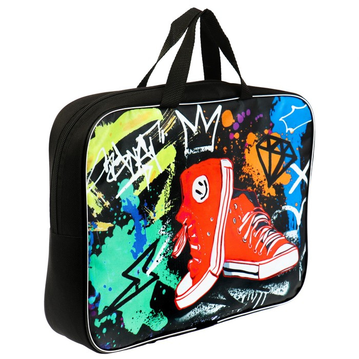 Папка с ручками текстильная А4, 350 х 270 х 70 мм, Calligrata "Кеды"