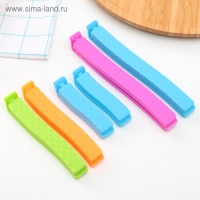 Зажимы для пакетов Доляна, 14/11/7 см, 6 шт, цвет МИКС Зажимы для пакетов Доляна, 14/11/7 см, 6 шт, цвет МИКС