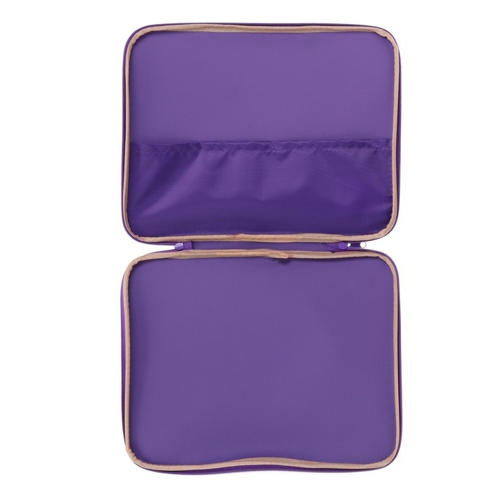 Папка с ручками текстильная А4, 360 х 270 х 20 мм, "Офис" 1Ш421, внутренний карман, фиолетовая