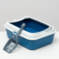 Туалет Сима с бортом + сетка + совок-микс 30 х 39 х 13,5 см синий FIX Туалет Сима с бортом + сетка + совок-микс 30 х 39 х 13,5 см синий FIX