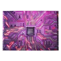 Папка-конверт "Чип" на кнопке А4, 350 мкр, фиолетовая