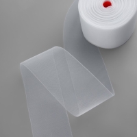 Шторная лента люверсная, органза, 10 см, 50 &plusmn; 1 м, цвет прозрачный