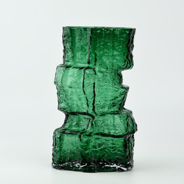 Ваза для цветов &laquo;Маунтин грин&raquo; из зеленого стекла 25&times;15,5&times;15,5 см