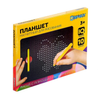 Планшет обучающий &laquo;Магнитное рисование&raquo;, средний, 380 шариков, 10 карточек, цвет чёрный