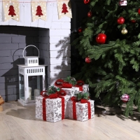 Светодиодная фигура «Цветные подарки» 15, 20, 25 см, текстиль, металл, 220 В, свечение мульти Светодиодная фигура «Цветные подарки» 15, 20, 25 см, текстиль, металл, 220 В, свечение мульти