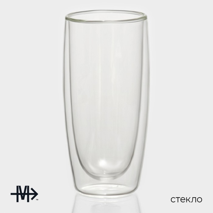Стакан стеклянный с двойными стенками Magistro &laquo;Поль. Дуо&raquo;, 350 мл, 7,3&times;15 см