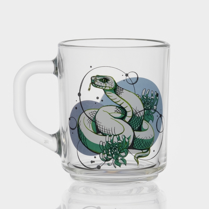 Кружка стеклянная чайная &laquo;Змеи&raquo;, 200 мл, МИКС
