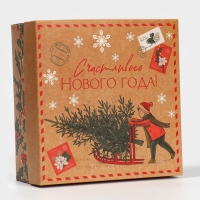 Коробка новогодняя складная &laquo;Новогодняя почта&raquo;, 17 х 17 х 7 см, Новый год